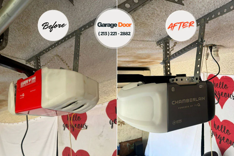 Before and after: garage door installation Atkins, IA